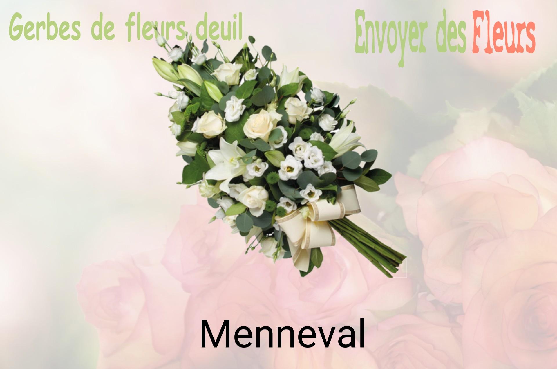 Gerbe de fleurs de deuil livrée à Menneval